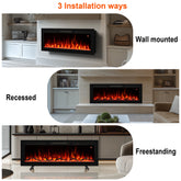 Valuxhome Electric Fireplace Recessed Electric Fireplace inserts,Freestanding and Wall-Mounted,14 Flame Colors,6-Brightness Levels,62℉-99℉-EFW